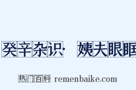 癸辛杂识·姨夫眼眶是什么意思的图片